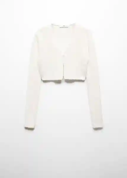 Cárdigan Coro Blanco Talla M Mujer Mango