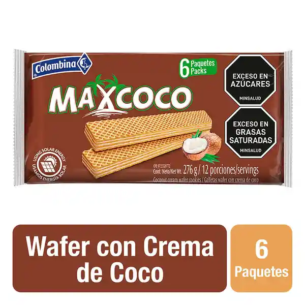Maxcoco Galletas Wafer con Crema de Coco