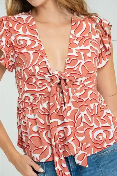 Blusa Samantha Color Rojo Carnauba Talla S Ragged