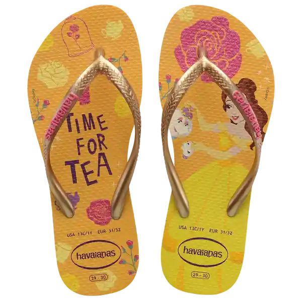 Sandalias Kids Slim Princess Amarillo Limón 32 4123328 Havaianas