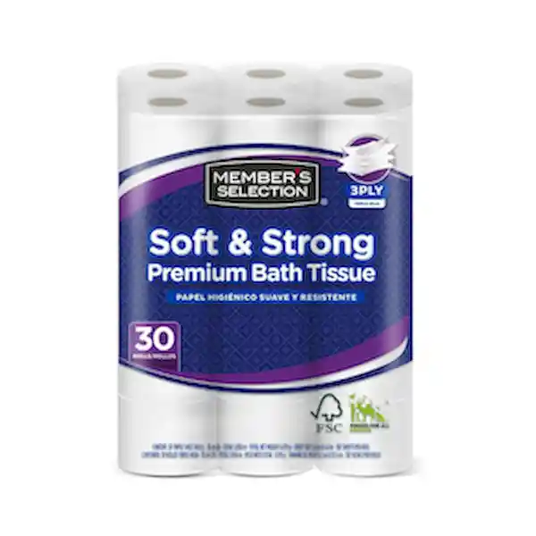 Member's Selection Papel Higiénico Triple Hoja Soft & Strong