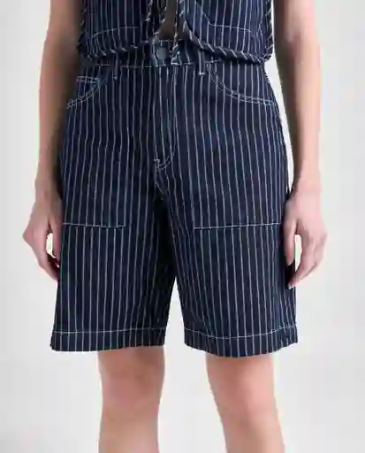 Bermuda Short Mujer Azul Talla 10 359G005_AZU174429 Americanino