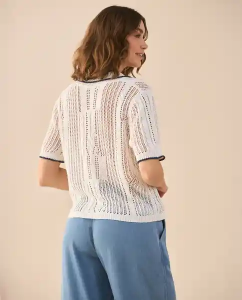Blusa Tejido Crudo Vainilla Claro Talla L 661G214 Esprit