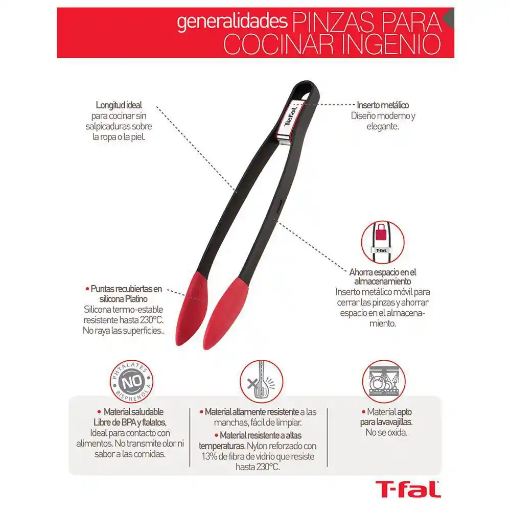 Tefal Pinzas Para Cocinar en Nylon Ingenio 2100087320