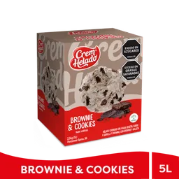 Cream Helado Tarro Tradicional Brownie & Cookies 5 L