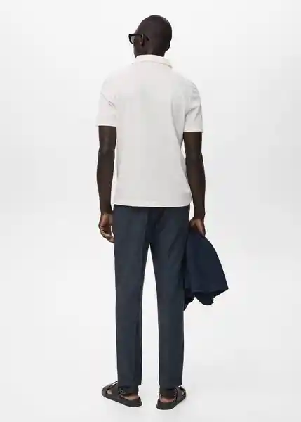Camiseta Polo Ezequi Offwhite Talla M Hombre Mango