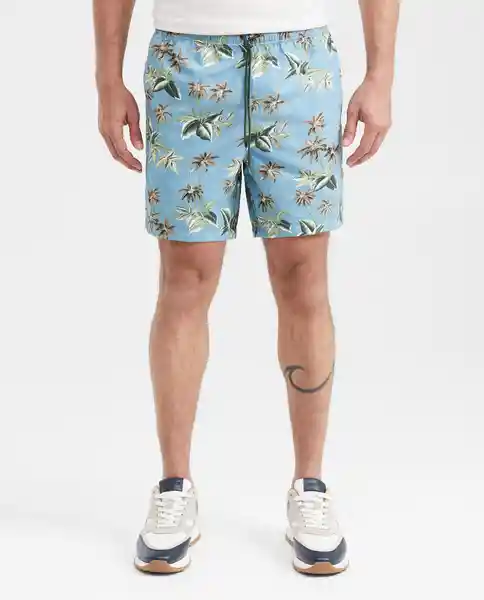 Bermuda Explorer Palm Swimwear Azul Piedra Medio S Chevignon