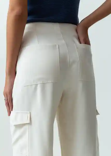 Pantalón Long Mujer Crudo Marfil Talla 10 Naf Naf