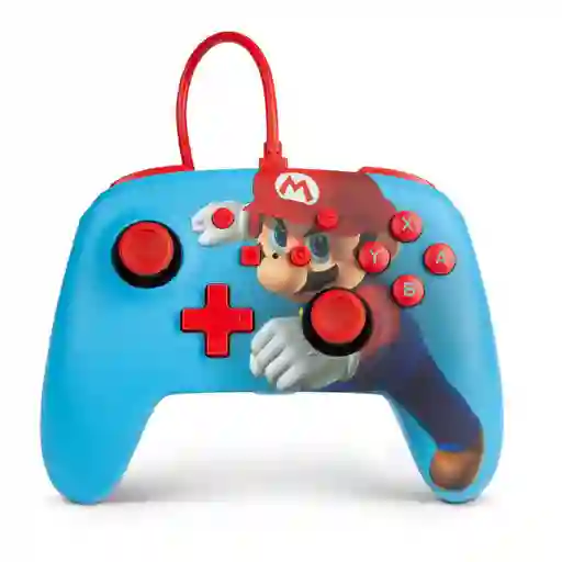 Nintendo Switch Control Alámbrico Súper Mario Azul Cielo/Rojo