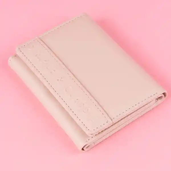 Billetera Para Mujer Letras en Relieve Rosa Miniso