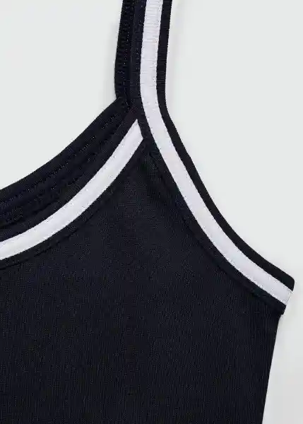 Top Ravioli Navy Talla M Mujer Mango
