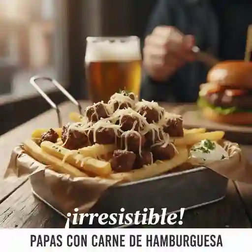 Papas francesas carne de hamburguesa