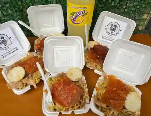 3 Lechonas Jr Gaseosa Litro y Medio