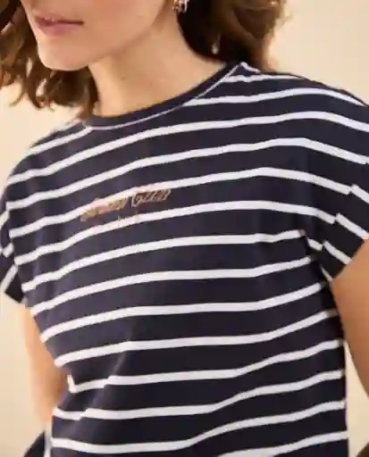 Camiseta Azul Altamar Ultraoscuro Talla M 102G020 Esprit