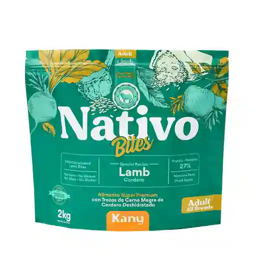 Kanu Pet Alimento Seco Para Perro Adulto Nativo Bites Cordero