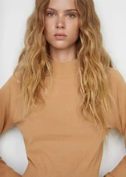 Jersey Percebe Camel Talla M Mujer Mango