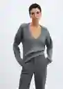 Pantalón Cindy Gris Talla 42 Mujer Mango
