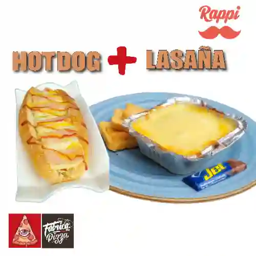 Lasaña+hotdog
