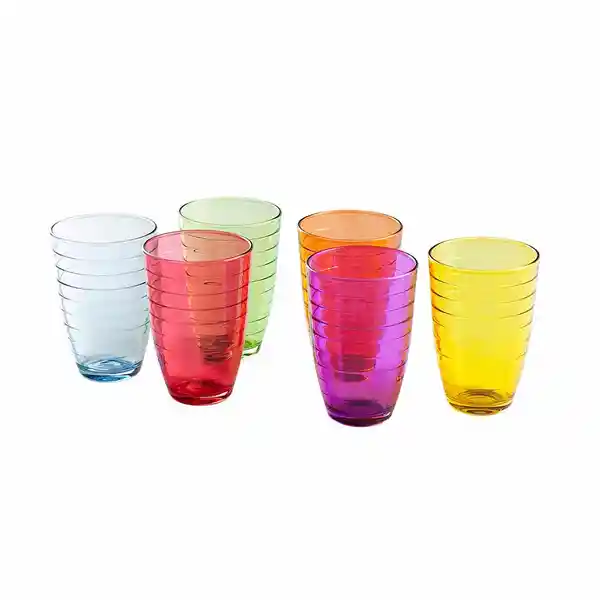 Krea Set Vasos Líneas Altos Colores