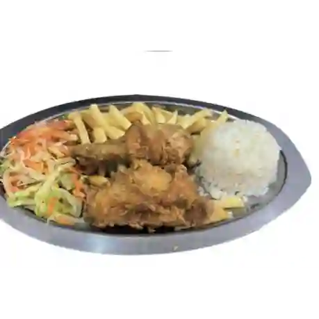 Bandeja con Pollo Broaster