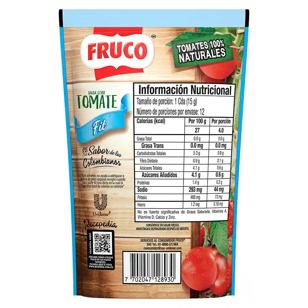 Salsa de Tomate Fruco Lyte doypack 180G