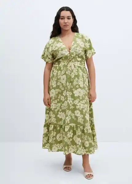 Vestido Coloma Verde Talla S Mujer Mango