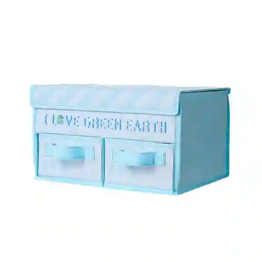 Miniso Organizado de Tela Con Cajones i Love Earth Azul