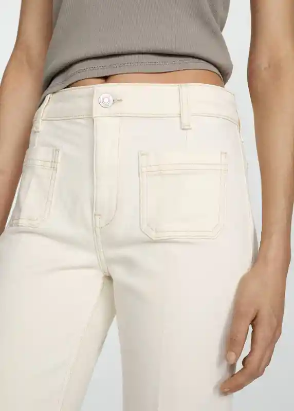 Jean Alex Off White Talla 40 Mujer Mango