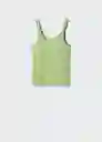 Top Peach Verde Pastel Talla XS Mujer Mango