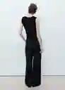 Pantalón Cubi Negro Talla 38 Mujer Mango