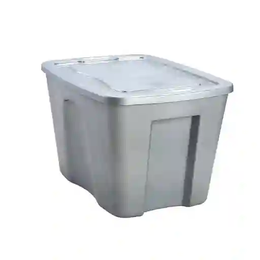 Krea Caja Plástica Color Metal Plateado 37 L