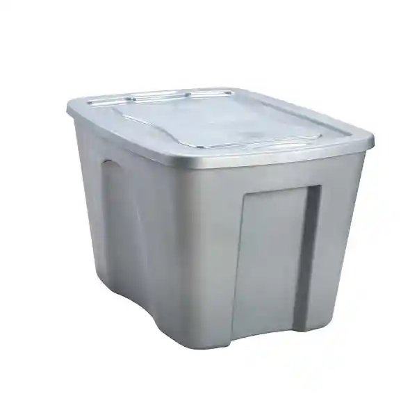 Krea Caja Plástica Color Metal Plateado 37 L