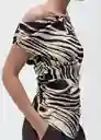 Blusa Zebri Crudo Talla L Mujer Mango