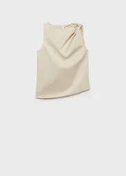 Top Indo Marfil Talla M Mujer Mango