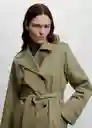 Abrigo Trench Angela Khaki Talla 26 Mujer Mango