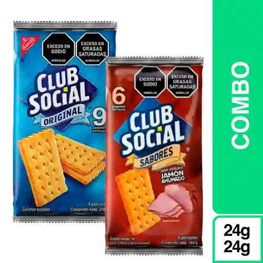 Combo Club Social Original 9 Und + Club Social Jamón 6 Und