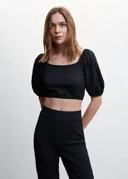 Top Mar-L Negro Talla XL Mujer Mango