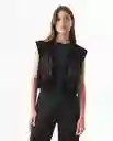 Chaleco Embroidered Denim Negro Sombrio Ultraoscuro S Chevignon