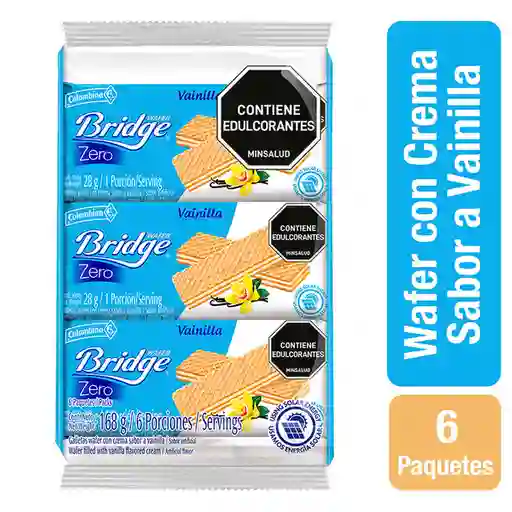 Bridge Galletas Waffer Sabor Vainilla sin Azúcar