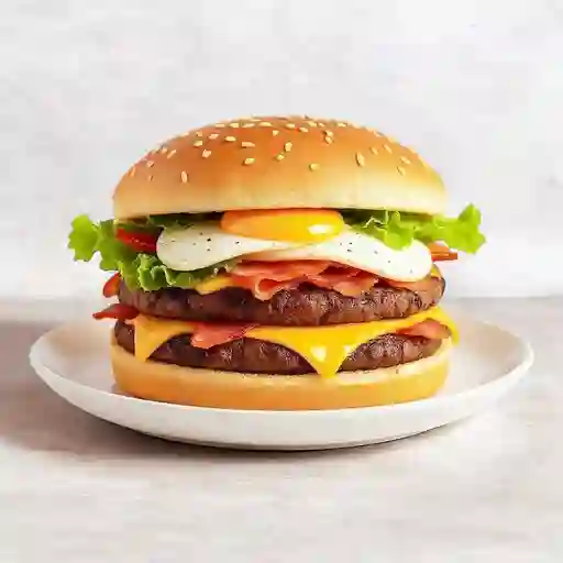 Hamburguesa doble especial con huevo