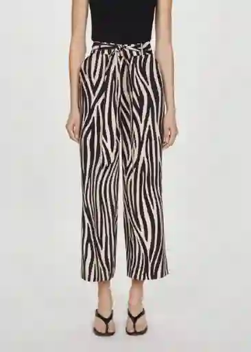 Pantalón Plumas Negro Talla M Mujer Mango