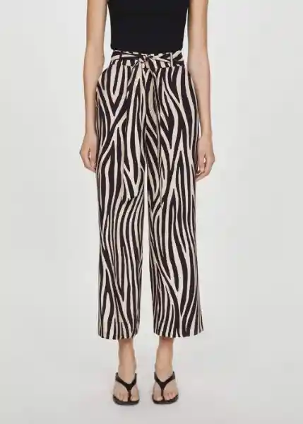 Pantalón Plumas Negro Talla M Mujer Mango