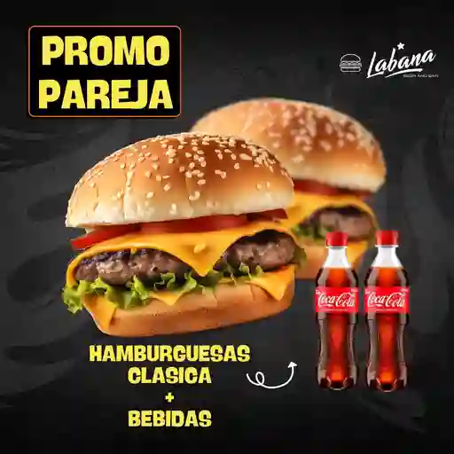 Promo pareja hamburguesas clásicas