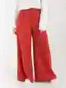 pantalon con bota ancha rojo granate oscuro talla 4 mujer Naf-Naf