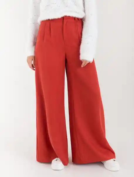 pantalon con bota ancha rojo granate oscuro talla 4 mujer Naf-Naf