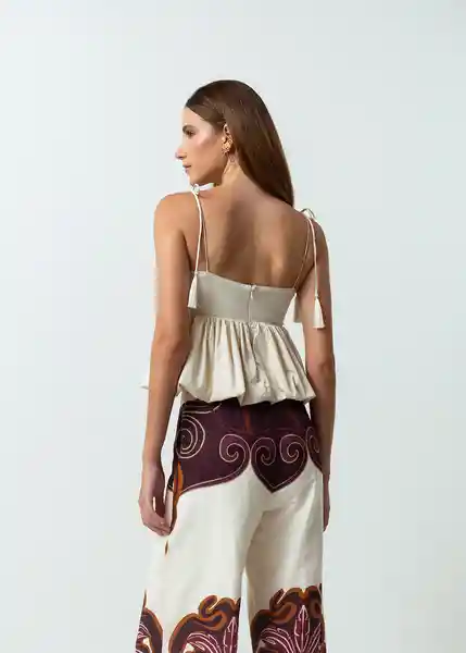 Camisa Cacao Mujer Crudo Marfil Claro Talla M 412G396 Naf Naf