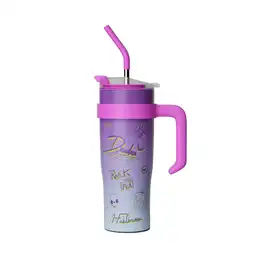 Vaso de Acero Con Pitillo Halloween Dundun Morado 1600 mL Miniso