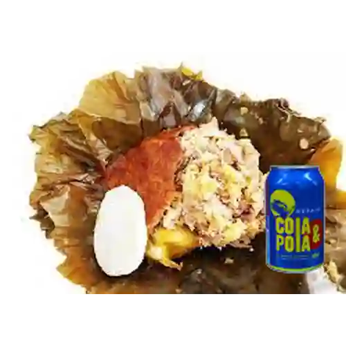 Combo Mixto(tamal con Lechona) + Cola y Pola en Lata