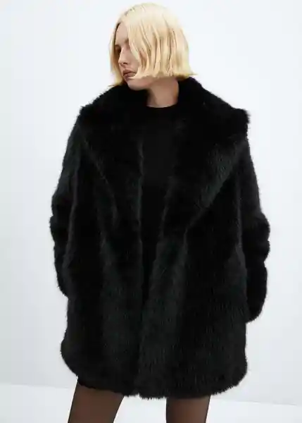 Abrigo Brindis Negro Talla S Mujer Mango
