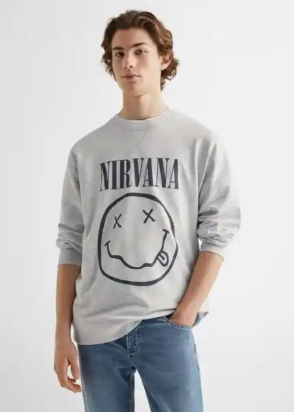 Buzo Sudadera Nirvana 4 Gris Claro Vigoré T. 18 Mango Boy Mango